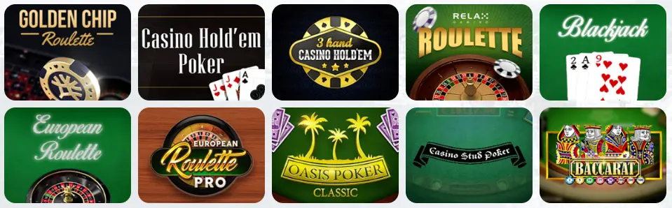 Juegos de mesa en LV Bet Casino